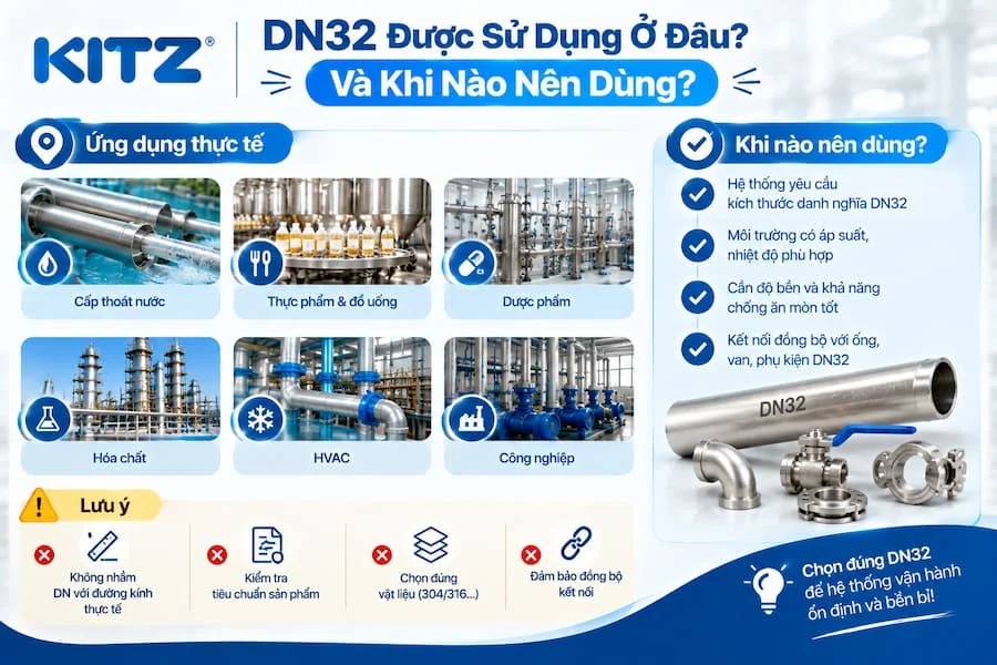 Ứng dụng của DN32 trên thị trường