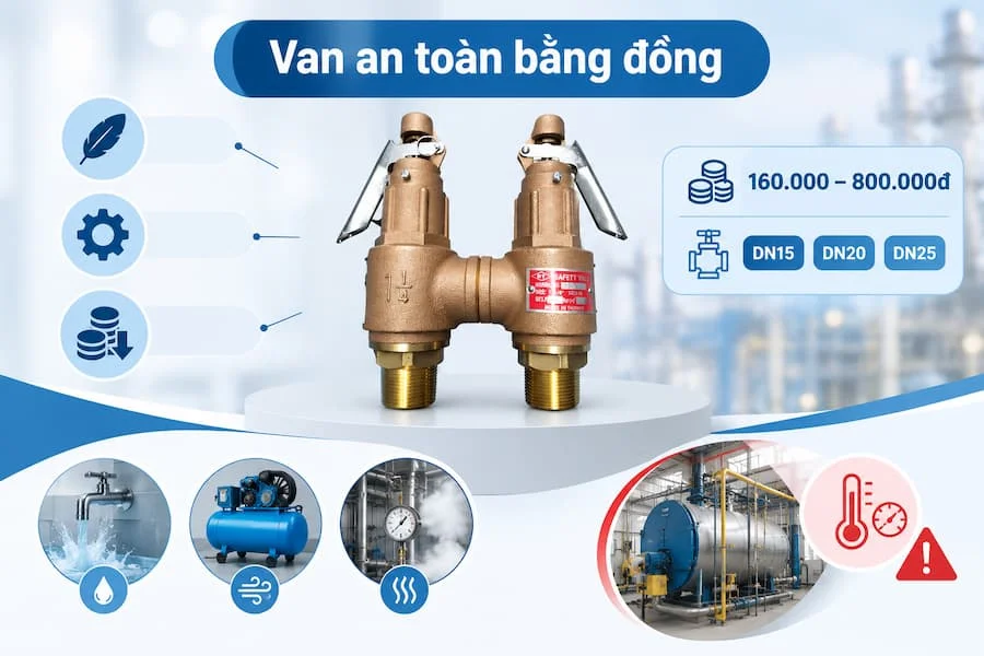 Van an toàn nồi hơi bằng đồng