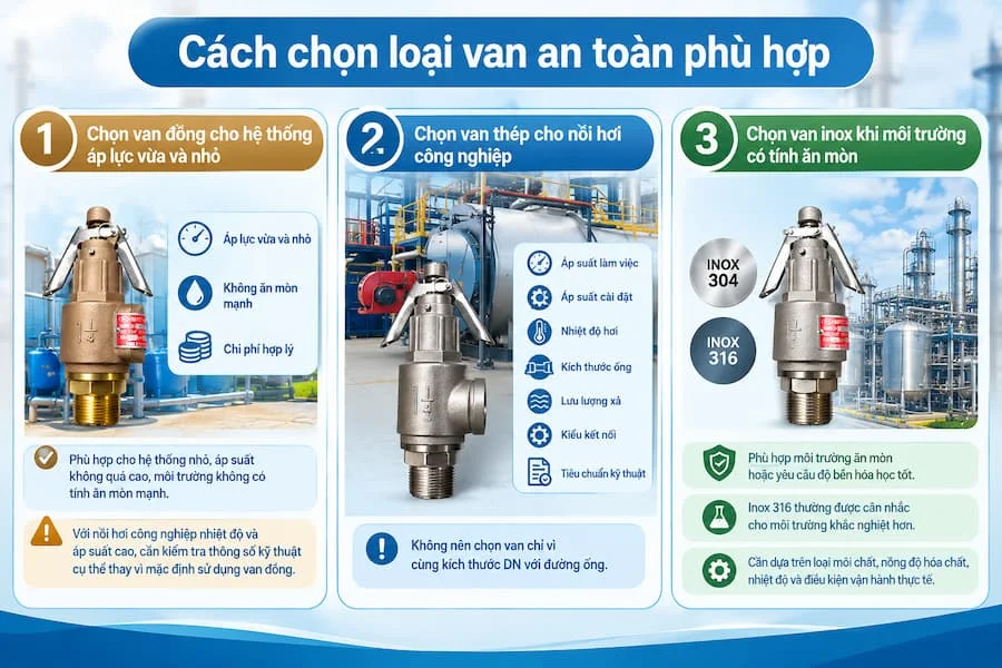 Hướng dẫn chọn van an toàn phù hợp