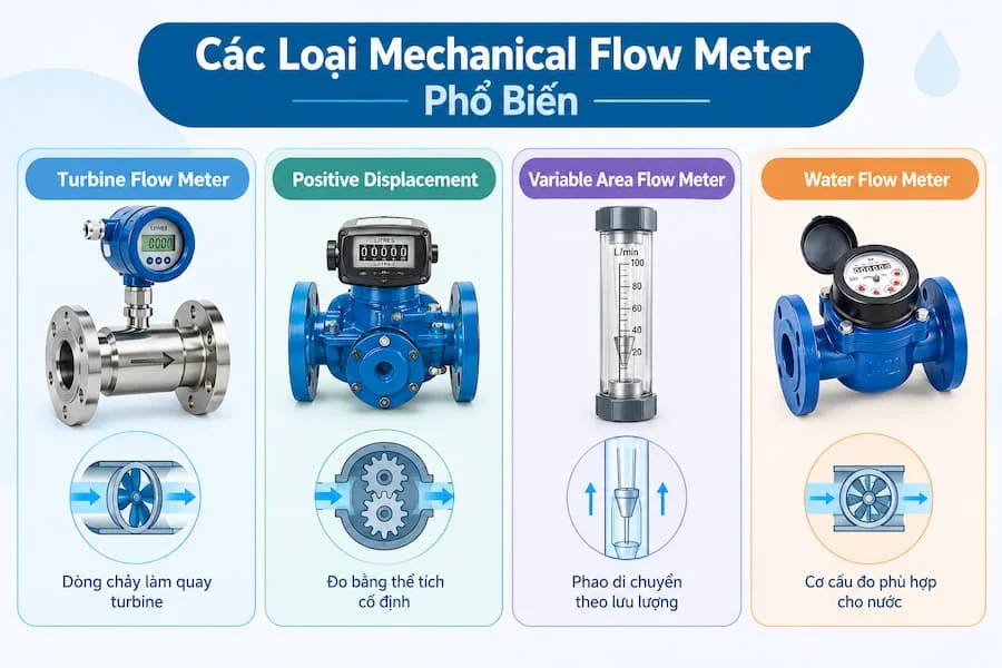 Các thiết bị đo lưu lượng phổ biến