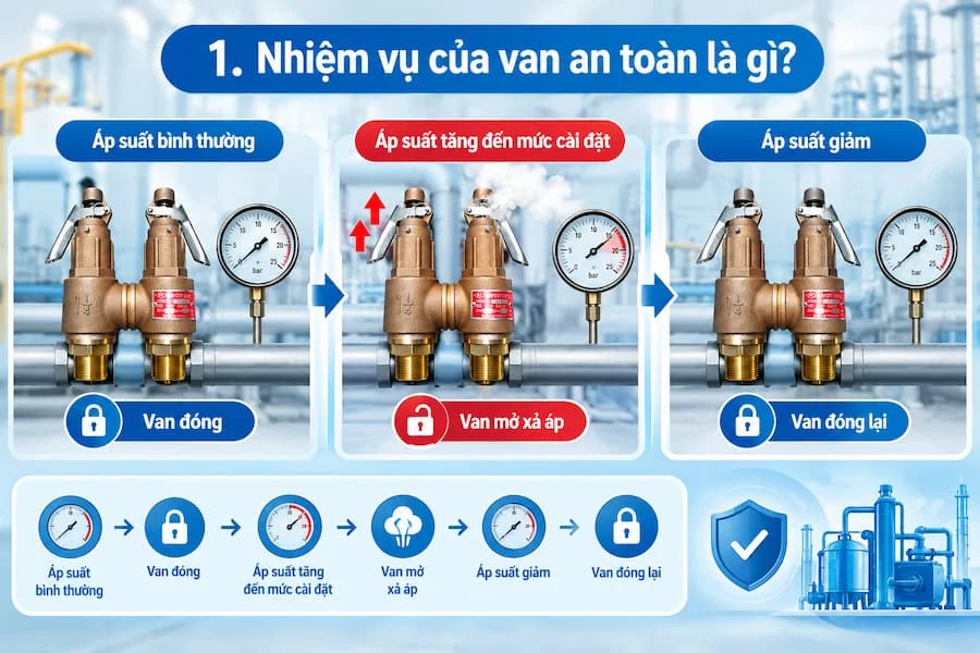 Nhiệm vụ chính của van an toàn