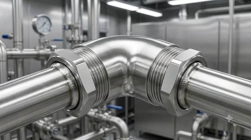 Co ống inox 90 độ trong đường ống