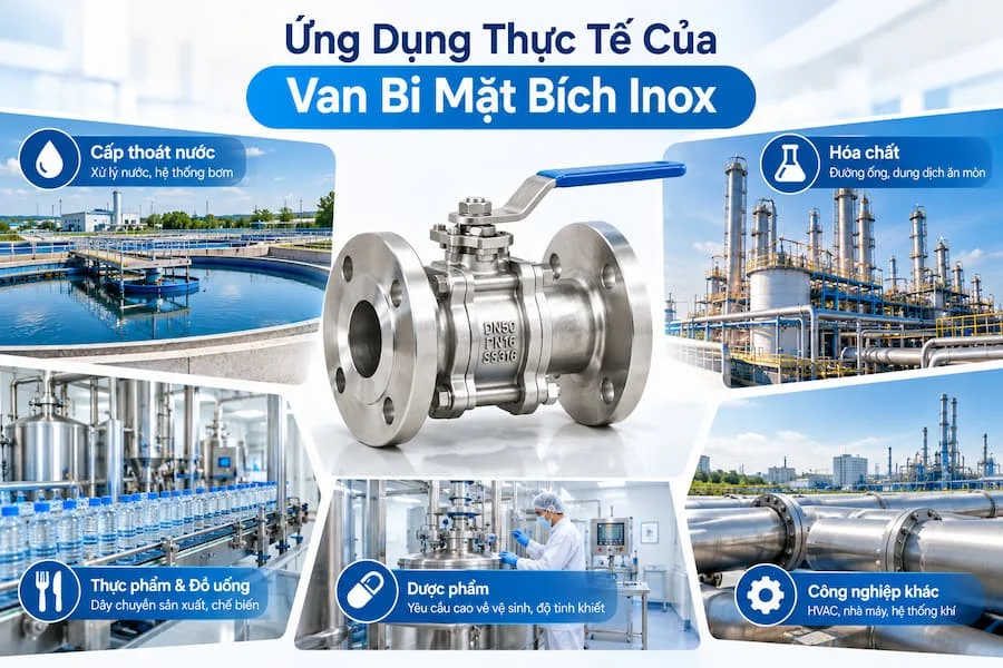 Ứng dụng của van bi mặt bích inox