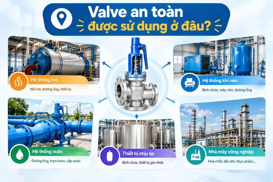 Ứng dụng của van an toàn