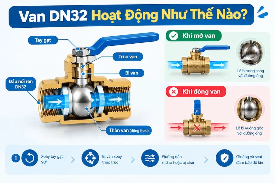 Giới thiệu van nước DN32