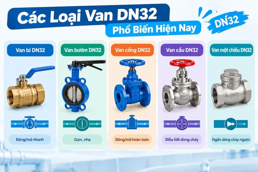 Các loại van dn32 trên thị trường