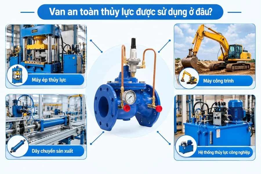 Van an toàn thủy lực được sử dụng ở đâu?