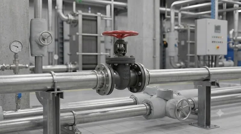 Van mặt bích DN100 trong hệ thống đường ống