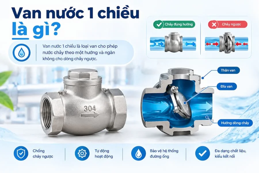 Giới thiệu về van nước 1 chiều