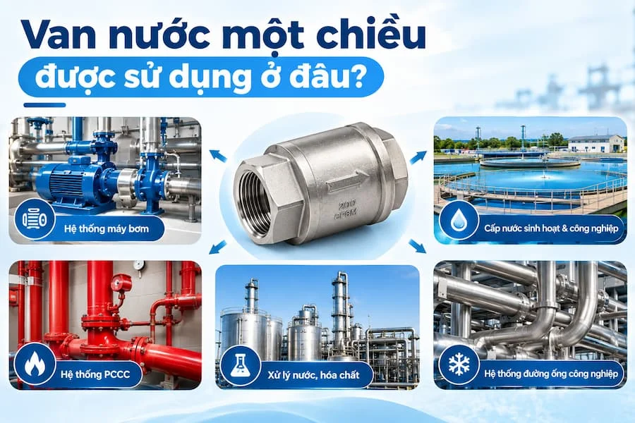 Ứng dụng của van nước 1 chiều thực tế