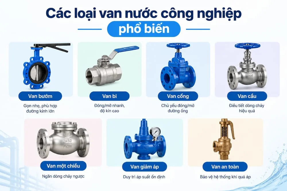 Các loại van nước trên thị trường
