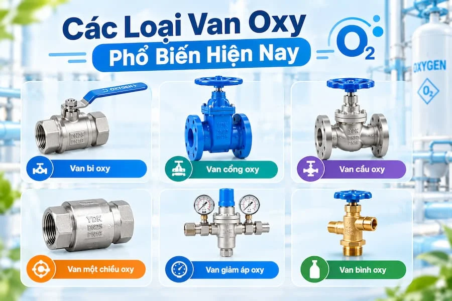 Các loại van oxy phổ biến hiện nay