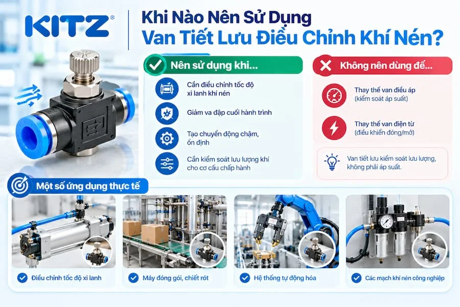 Khi Nào Nên Sử Dụng Van Tiết Lưu Điều Chỉnh Khí Nén?