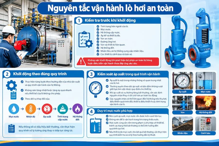 Nguyên tắc trong an toàn cho lò hơi