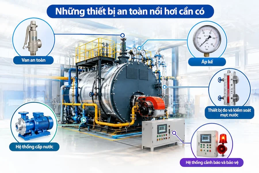 Những thiết bị an toàn mà nồi hơi cần có