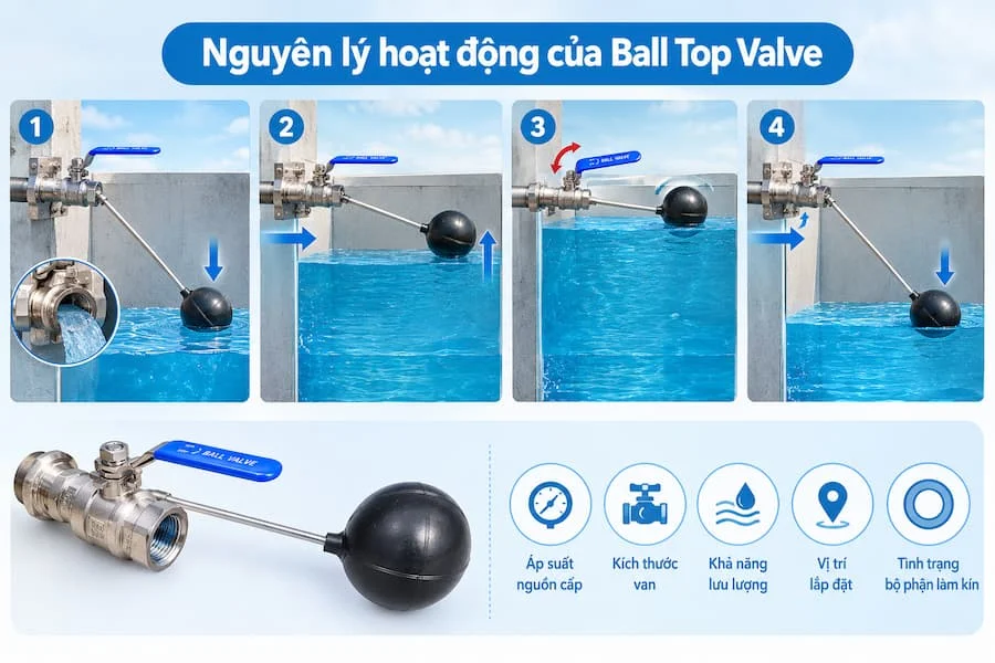 Nguyên lý hoạt động của Ball Top Valve