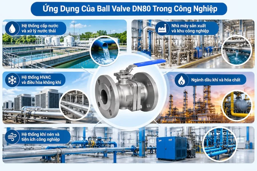 Ứng Dụng Của Ball Valve DN80 Trong Công Nghiệp