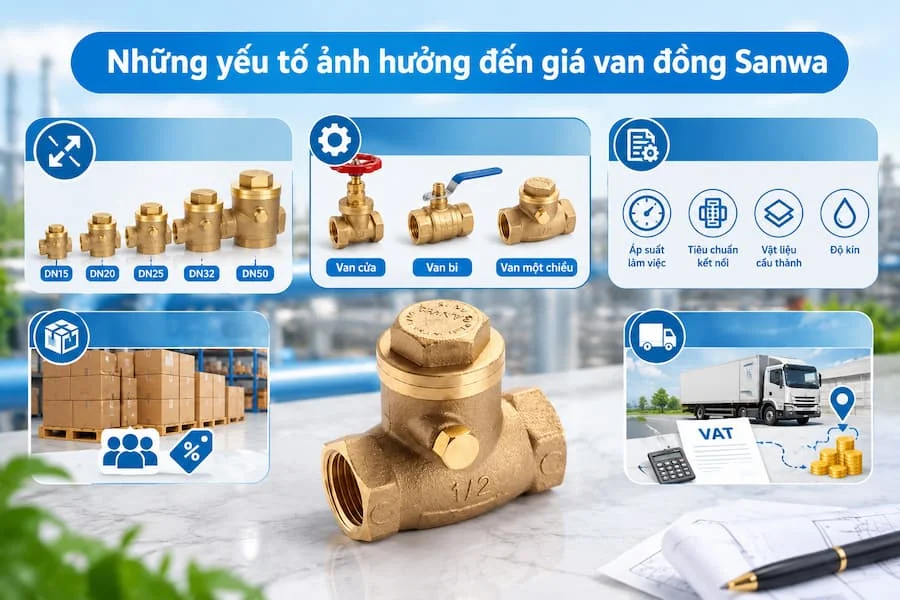 Những yếu tố ảnh hưởng đến giá van đồng Sanwa