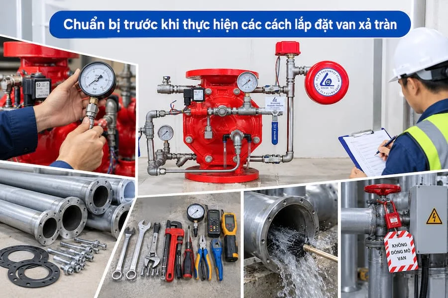 Chuẩn bị trước khi thực hiện các cách lắp đặt van xả tràn