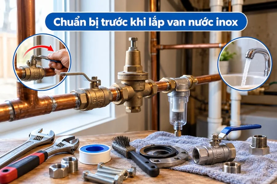 Chuẩn bị trước khi lắp van nước inox