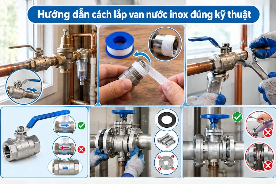 Hướng dẫn cách lắp van nước inox đúng kỹ thuật