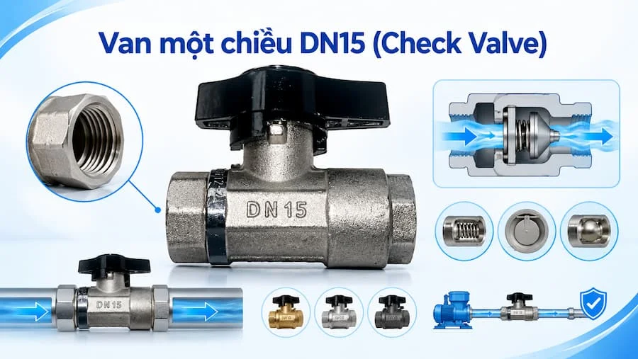 Van một chiều DN15 (Check Valve)