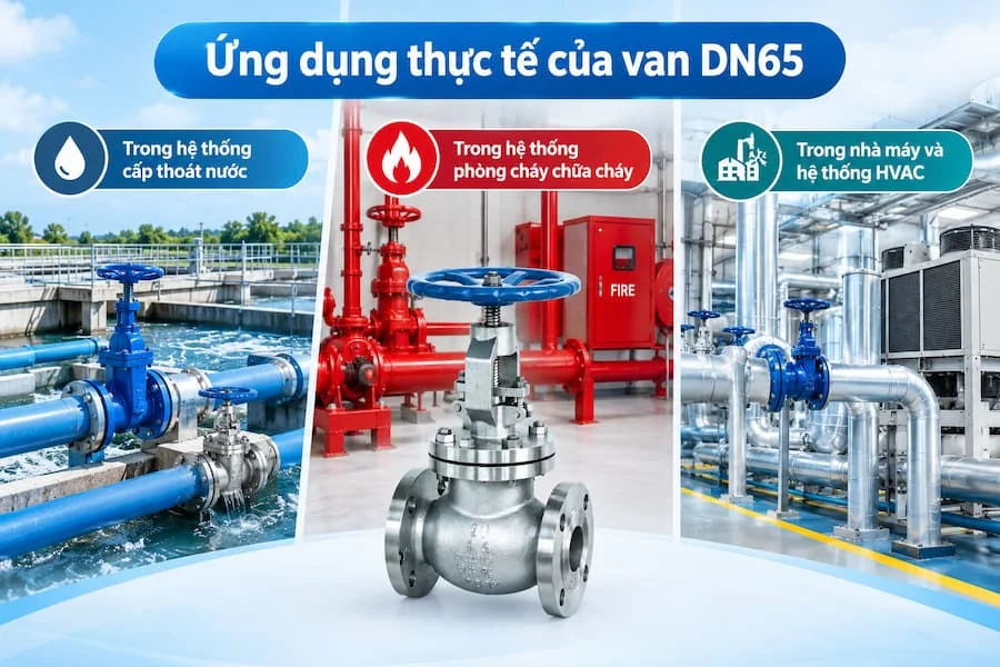 Ứng dụng thực tế của van DN 65