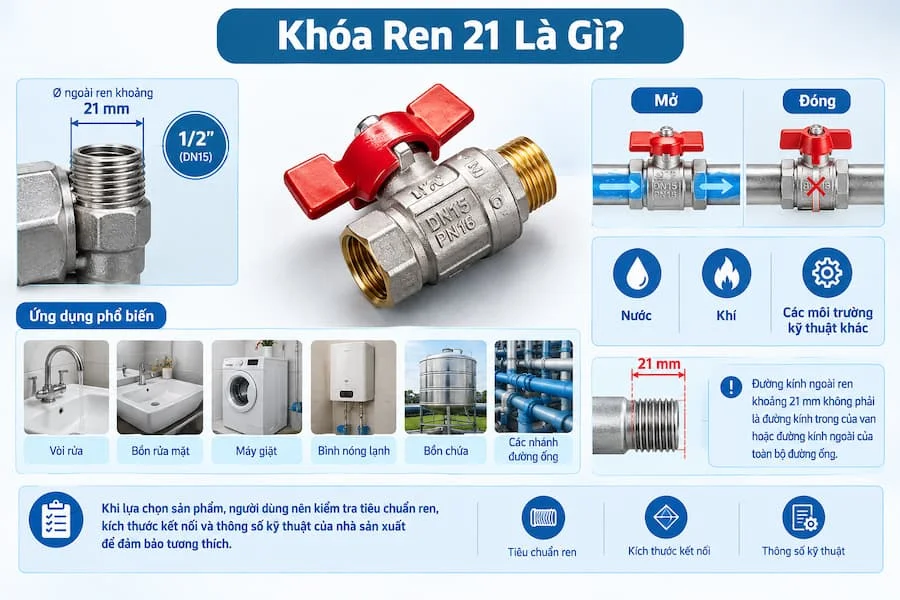 Giới thiệu van khóa nước ren 21