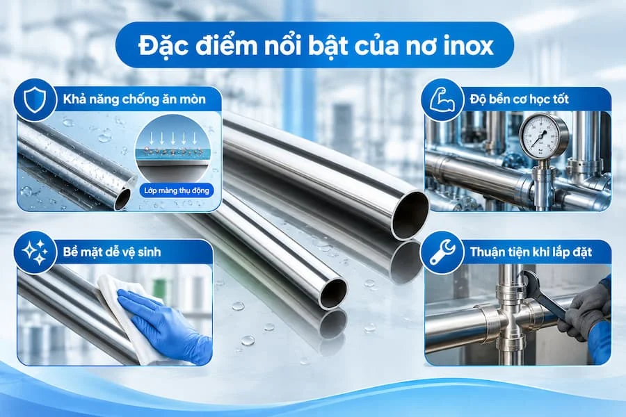 Đặc điểm nổi bật của nơ thu inox