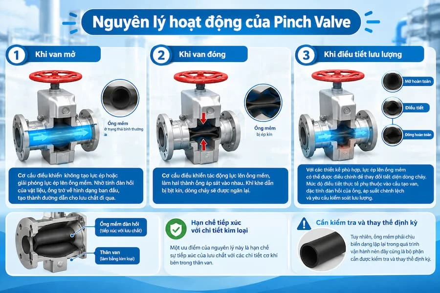 Nguyên lý hoạt động của Pinch van