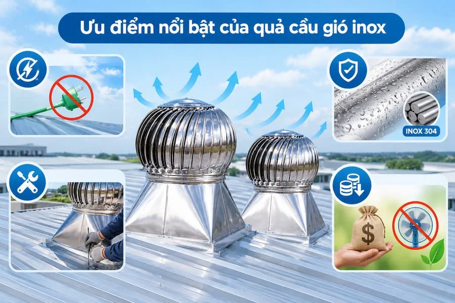 Ưu điểm của quả cầu thông gió inox