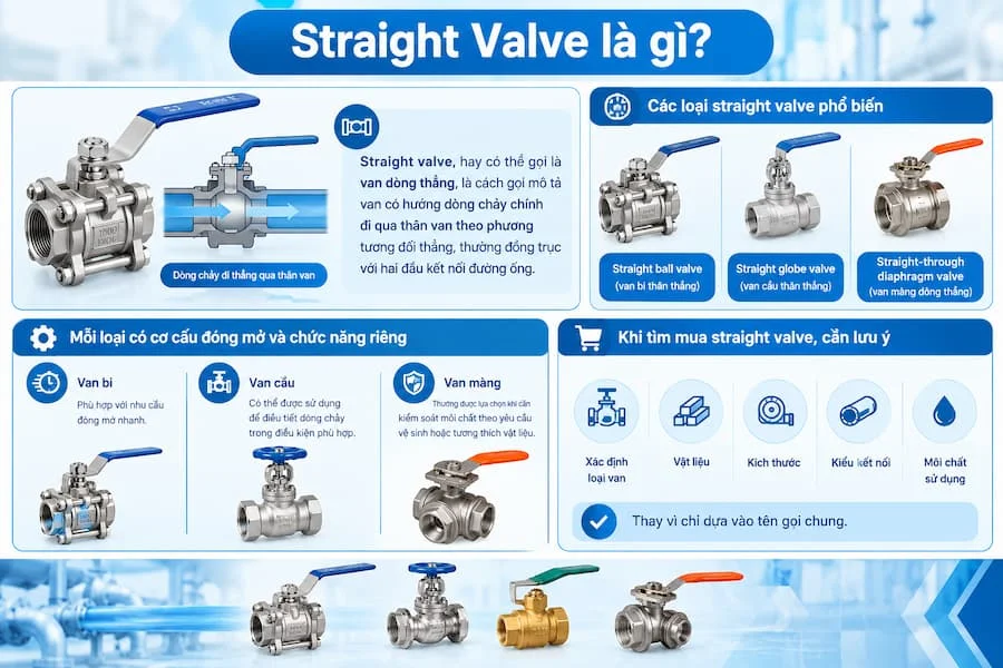 Giới thiệu van dòng nước thẳng