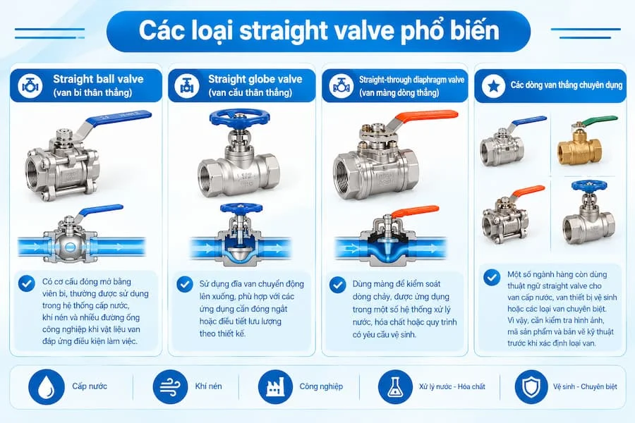 Các loại straight van phổ biến