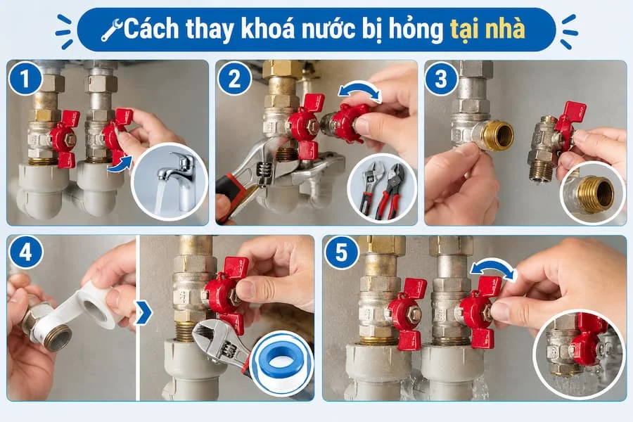 Hướng dẫn thay van nước tại nhà
