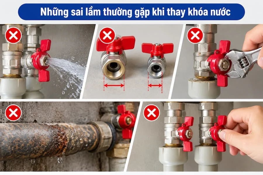 Những sai lầm khi thay van nước