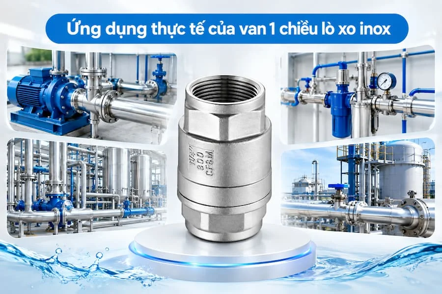 Ứng dụng van một chiều lò xo