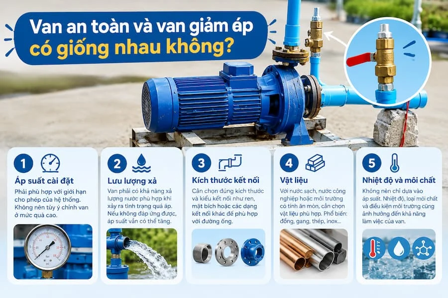 Van an toàn và van giảm áp có giống nhau không?