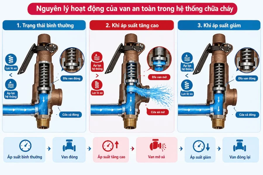 Nguyên lý hoạt động van an toàn PCCC