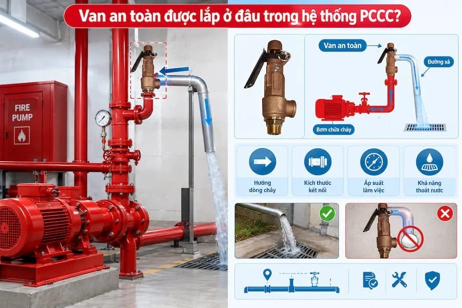 Van an toàn được lắp ở hệ thống PCCC