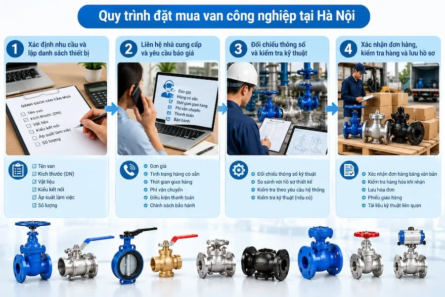 Quy trình đặt mua van công nghiệp tại Hà Nội