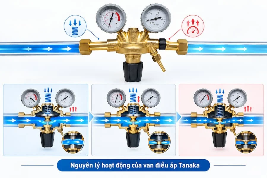 Nguyên lý hoạt động của van điều áp Tanaka