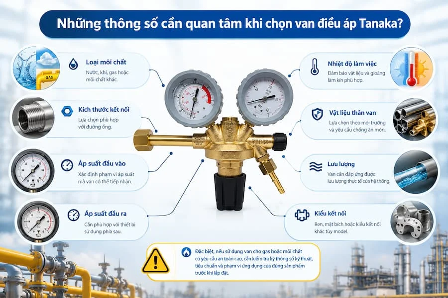 Những thông số cần quan tâm khi chọn van điều áp