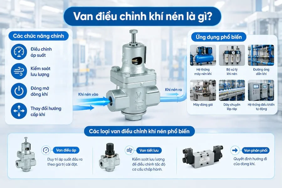 Giới thiệu van điều chỉnh khí nén