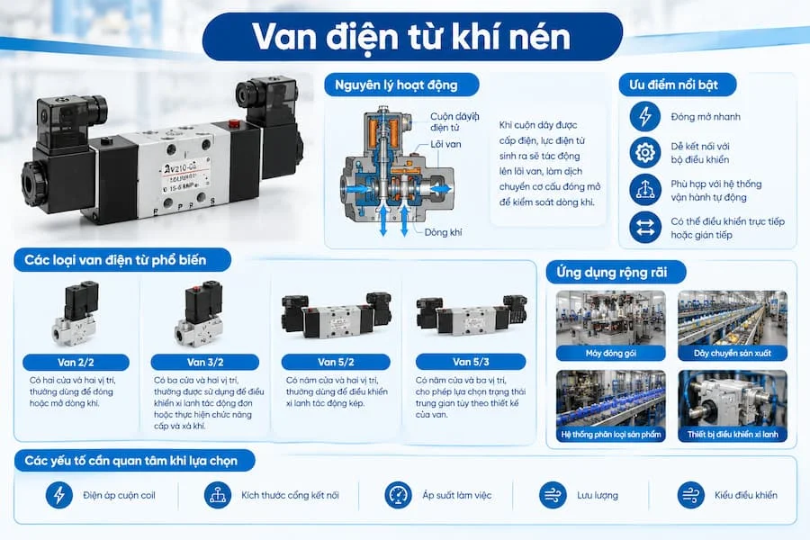 Giới thiệu về van điện từ điều chỉnh khí nén
