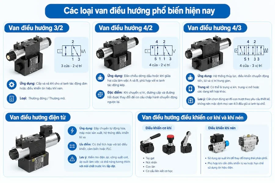 Các loại valve điều hướng phổ biến hiện nay