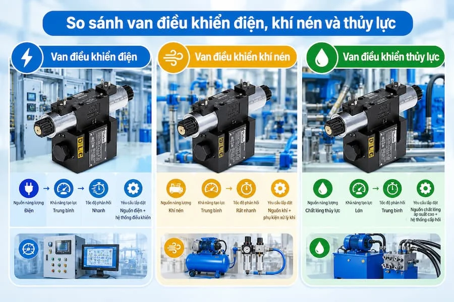 So sánh 3 loại Valve điều khiển