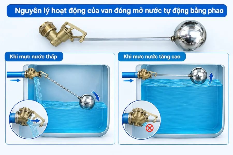 Nguyên lý hoạt động của van phao