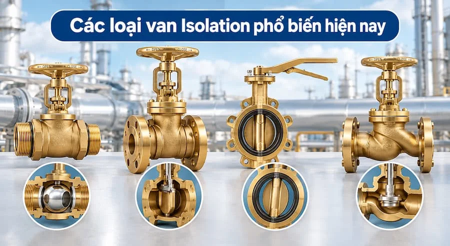 Các loại van cách ly phổ biến hiện nay