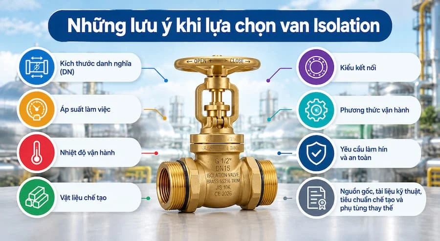 Những lưu ý khi lựa chọn và sử dụng van cách ly
