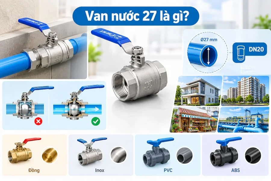 Giới thiệu van nước 27 loại tốt